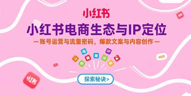 （15350期）小红书电商生态与IP定位，账号运营与流量密码，爆款文案与内容创作-虫2小屋