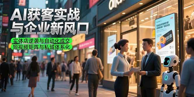 （15348期）AI获客实战与企业新风口，实体店逆袭与自动化成交 短视频矩阵与私域体系化-虫2小屋