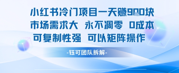 小红书冷门项目一天收益9张，市场需求大，0成本，可复制性强可以矩阵操作-虫2小屋
